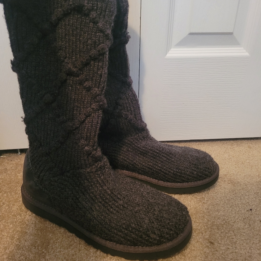 Ugg cable knit slouch boots